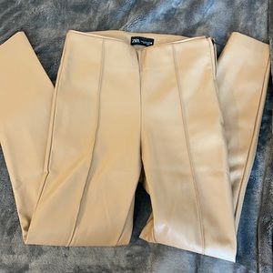 Zara Faux leather high waisted pants